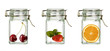fresh fruits in bottles