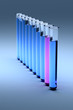 Illustration: Ten test tubes one pink, shallow DOF Ten test tubes one pink, shallow DOF