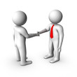 two 3d businessmen handshake two 3d businessmen handshake