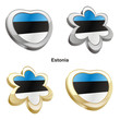 vector illustration of estonia flag in heart and flower shape