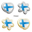 vector illustration of finland flag in heart and flower shape