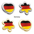 vector illustration of germany flag in heart and flower shape