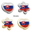 vector illustration of slovakia flag in heart and flower shape
