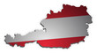 Österreich Karte 3D Flagge