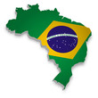 Brasilien Karte 3D Flagge