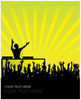 Dj cheering audience vector background Dj cheering audience vector background
