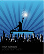 Dj cheering audience vector background Dj cheering audience vector background