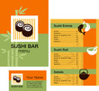Template of sushi & maki menu and business card