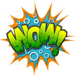 A Wow Comic Book Illustration Isolated on  White Background