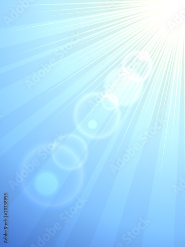 Sun flare vertical vector background.