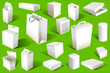 White blank Boxes isolated on green background