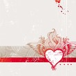 Vintage hand drawn flaming winged heart