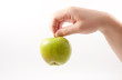 Hand holding apple