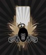 Frame for text with gangsta gorilla