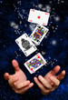 Magician hands with cards
