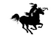 silhouette of indian man sitting on a horse