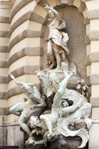 Photo: Exquisite fountain on the facade of Hofburg Palace, Vienna Exquisite fountain on the facade of Hofburg Palace, Vienna