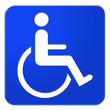 Blaues Schild mit Rollstuhl