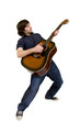 man playing his acoustic guitar man playing his acoustic guitar