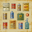 Retro grocery set