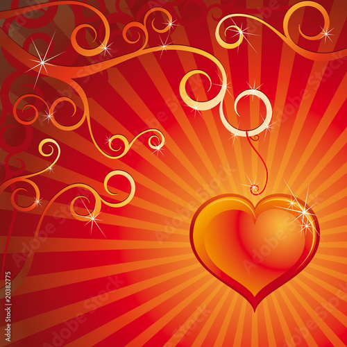 Vector: Grange heart Illustration. Vector background. Grange heart Illustration. Vector background.