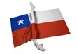 realistic ensign covering the shape of Chile