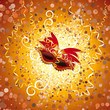 Festive carnival scene with luxury mask (vector only gradients)