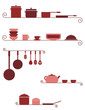 Set of kitchenware banners