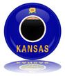 Kansas State Round Flag Button (Kansan USA America Vector Web)
