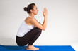 young yogi girl doing exercise