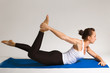 young yogi girl doing exercise