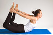 young yogi girl doing exercise