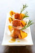 appetizer with grilled peach, appetizer with grilled peach,