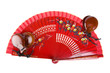 fan with castanets isolated on the white background fan with castanets isolated on the white background