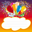 Card with balloons and text area-vector
