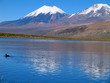 reflets des volcans dans la laguna
