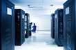 A server room with black servers A server room with black servers