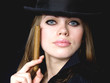 graceful lady in black and a cigarette