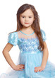 Preschooler girl in a blue dress