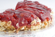 Fresh strawberry pie with almonds