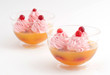 peach jelly in transparent boul