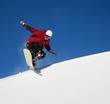 Snowboarder jumping