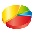 Colorful pie diagram icon.