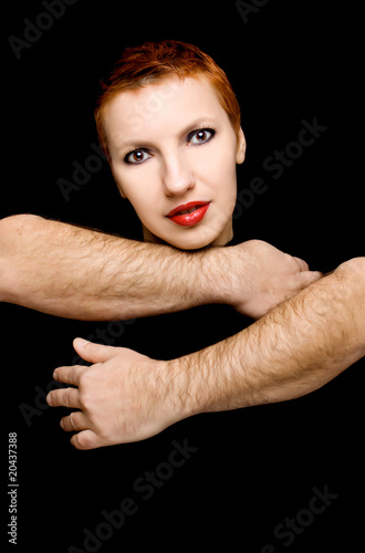 Beautiful girl on black background Beautiful girl on black background