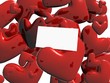 blank card on heart