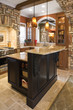 Foto: Kitchen Interior With Stone Accents in Affluent Home Kitchen Interior With Stone Accents in Affluent Home