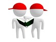 3D Man point at Book