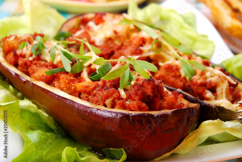 Photo: aubergine stuffed with mince meat aubergine stuffed with mince meat