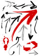 set of grunge arrows