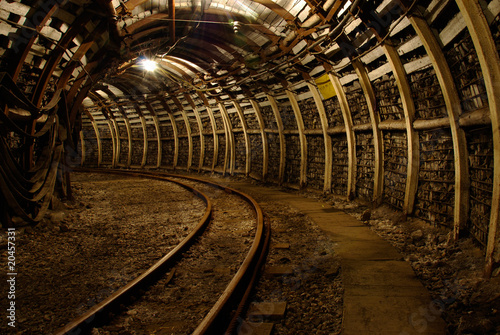 Fototapeta Mine underground corridor